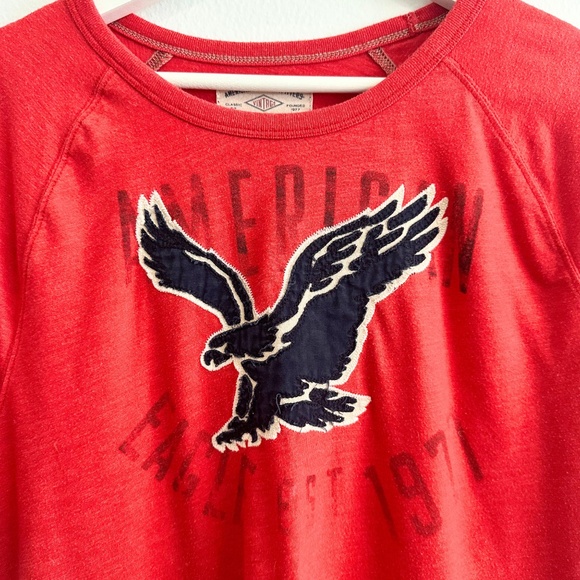 American Eagle Men's Short Sleeve T-Shirt Casual Branded Graphic Tees Red Large - Picture 3 of 3